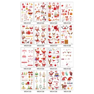 Christmas temporary tattoos for kids waterproof luminous cartoon snowflake face stickers