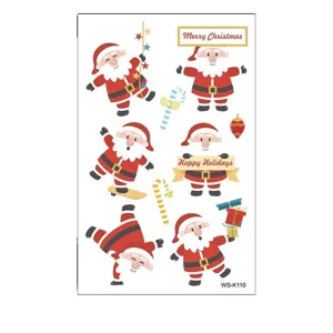 Christmas temporary tattoos for kids waterproof cartoon face stickers holiday party decor.