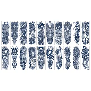 Herbal juice semi-permanent full arm temporary tattoo stickers waterproof realistic sleeve designs