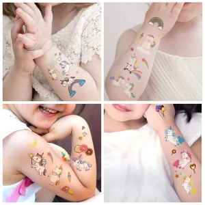 Children Cartoon Unicorn Temporary Tattoo Stickers Waterproof Washable Kids Body Art Fake Tattoos