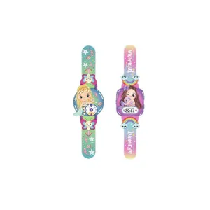 Cute kids light up slap watch cartoon mermaid silicone slap bracelet children toy gifts
