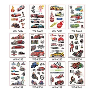 Kids Glow In The Dark Car Tattoo Stickers Waterproof Temporary Tattoos For Children Party Play