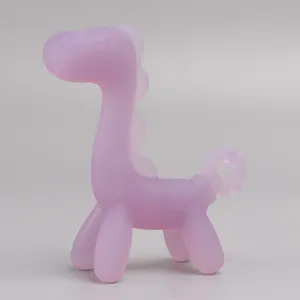 Silicone baby teether detail view, cute cartoon animal design, safe and soft for soothing gums.