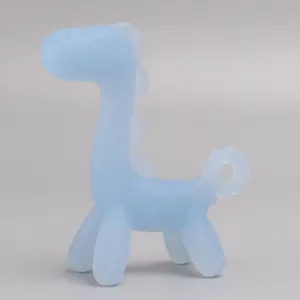 Silicone baby teether toy detail view, safe material, soothing molar stick for infants.