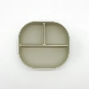 Piatto in silicone con ventosa diviso per bambini, stoviglie sicure per la pappa.
