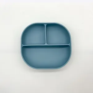 Piatto per bambini in silicone diviso ciotola pappa neonato stoviglie colore blu