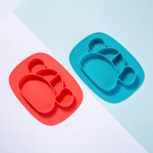 Piatto con ventosa neonato in silicone diviso tappetino pappa bimbo design scimmia