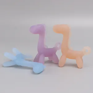 Silicone dinosaur baby teether toys set, safe food grade infant molar sticks, soothing chew