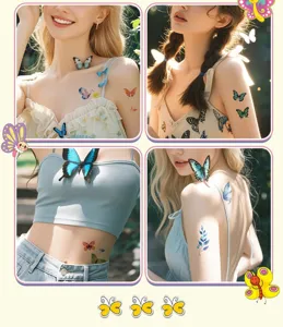 Butterfly temporary tattoo stickers, waterproof body art for festival party and daily wear.