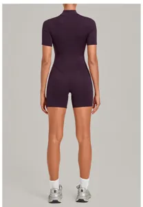 Mono Deportivo De Yoga Manga Corta Fitness Jumpsuit Romper Activewear Pro Body Suit