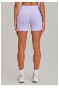 High waist yoga shorts for women cross waistband fitness running workout athletic activewear