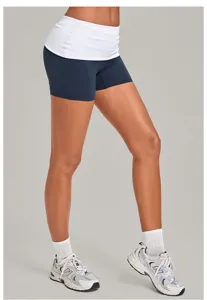 Dames hoge taille gevouwen sportshorts sneldrogend fitness hardlopen yoga shorts