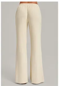 Women's casual wide leg trousers, loose drape yoga pants, comfortable elastic waist design.