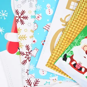 Weihnachtstüten holografische Alufolie Kordelzug Taschen festliche Weihnachtsverpackung