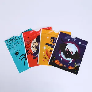 Halloween Kunststoff Geschenktüten mit Kürbis und Fledermaus für Party Dekoration.