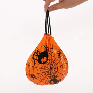 Halloween orange Kordelzug Plastik Verpackungsbeutel für Süßwaren und leckere Kekse Geschenke.