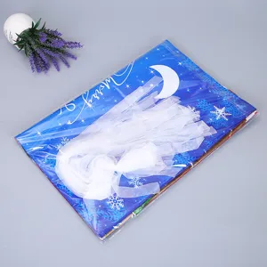 Weihnachtsgeschenktüte für Süßigkeiten blaue Schneeflocke mit weißer Masche