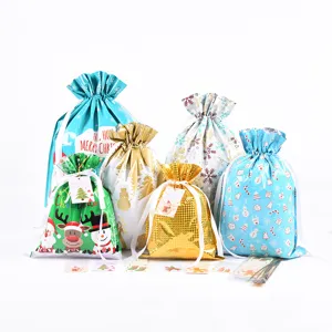 Weihnachtsgeschenk Kordelzug Beutel sortierte Groessen Festliche Bonbon Verpackung Beutel