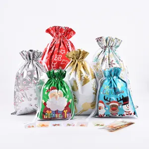 Weihnachtsgeschenk Kordelzug Taschen Set Party Gastgeschenk Süßigkeiten Verpackung Deko