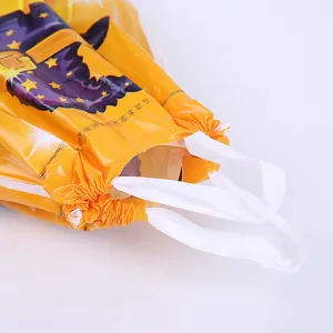 Halloween Geschenktasche, Hexenhut Muster Plastik Süßigkeiten Kordelzug Beutel für Party.