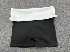 Dames omslag taille sportshorts kleurblok sneldrogend hardlopen yoga fitness activewear