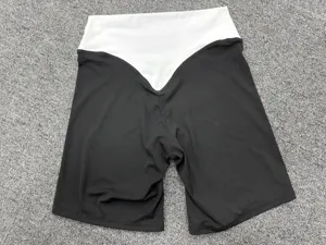 Damen Farbblock hohe Taille sportliche Fitness Laufen Yoga Shorts mit Bauchweg Design.