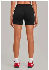 Women high waist yoga shorts nude feel crossover waistband running fitness activewear