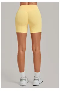 Pantaloncini yoga push up vita alta da donna scrunch sport fitness running dettaglio