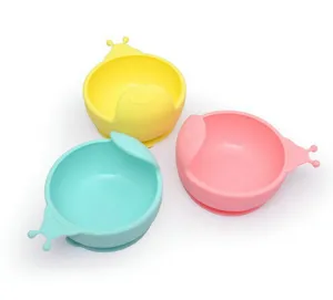 Baby Silicone Suction Bowl Cute Snail Shape Toddler Feeding Bowl Anti-Spill Infant Food Bowl Kitchen Tableware