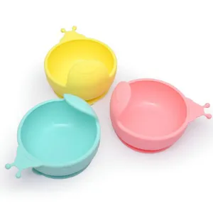 Ciotola con Ventosa in Silicone per Neonati Forma di Lumaca Antiscivolo Stoviglie per Bambini