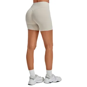 Pantaloncini da Yoga da Donna a Vita Alta Scrunch Butt Sollevamento Glutei Invisibile Pantaloncini Sportivi Aderenti per Corsa e Fitness