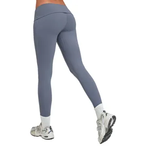 Dames High Waist Omslagband Yogabroek Gerafelde Details Bil Lifting Sneldrogend Leggings Atletische Sport Tights