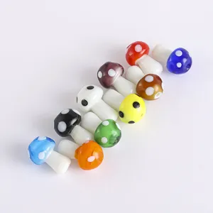Colorful glass mushroom beads loose charms for DIY handmade bracelets necklaces jewelry making supplies