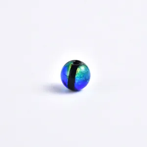 Glowing starry glass bead detail, blue green crystal round bead for DIY handmade jewelry accessories