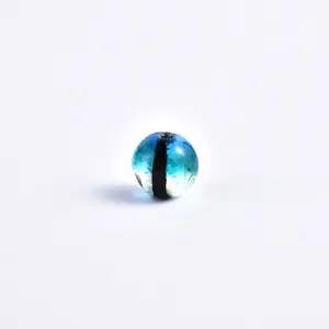 Transparent glass crystal round bead with black center line for DIY jewelry making accessories.