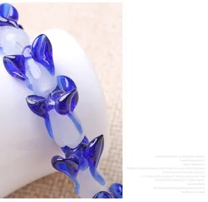 Handmade blue white glass cabbage spacer beads DIY bracelet necklace jewelry parts