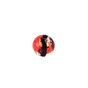 Red black gold foil glass bead diy handmade jewelry accessories crystal round loose bead