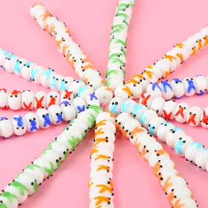 Handmade glass animal spacer beads colorful flat beads DIY jewelry making main view