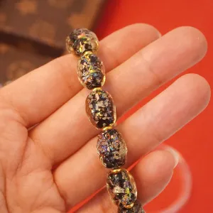 Colorful luminous liuli bead bracelet, traditional style glass jewelry for men and women.