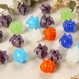 Glass Lotus Beads Jewelry Accessories Loose Beads For DIY Bracelets Crafts