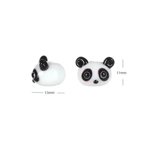 Cute panda glass beads for handmade DIY jewelry making, cute animal loose beads for necklace.