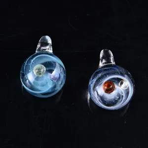 Handmade glass universe galaxy planet pendant crystal round bead DIY jewelry accessory detail