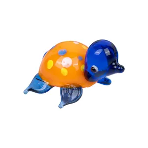 Miniature Glass Turtle Figurine Cute Desktop Ornament Fish Tank Aquarium Landscaping Decor