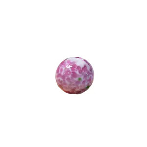 Vintage style pink mottled glass round bead DIY charm bracelet necklace jewelry accessory