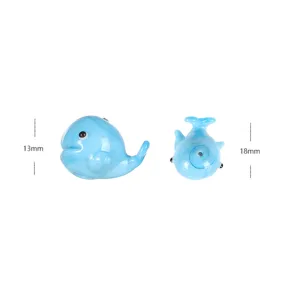 Blue whale glass loose beads, cute ocean animal charms for DIY handmade jewelry making!