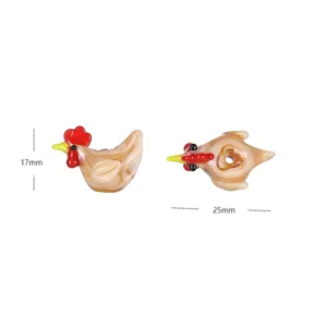 Cute cartoon rooster glass beads for handmade DIY necklaces, earrings, and jewelry accessories.