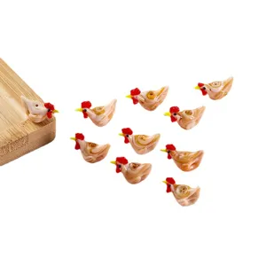Cute cartoon chicken glass beads handmade DIY necklace earring accessories loose beads