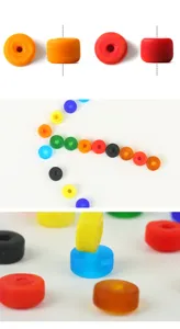 Handmade frosted old glass beads spacer barrel DIY buddha bracelet jewelry accessories detail view