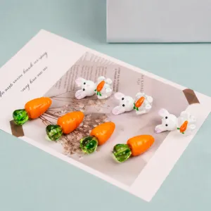 Glass Beads Mini Rabbit And Carrot Cartoon Shape Loose Beads Handmade DIY Jewelry Accessories Craft Supplies