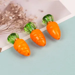 Charming glass carrot beads designed for handmade DIY jewelry accessories and cute crafting.